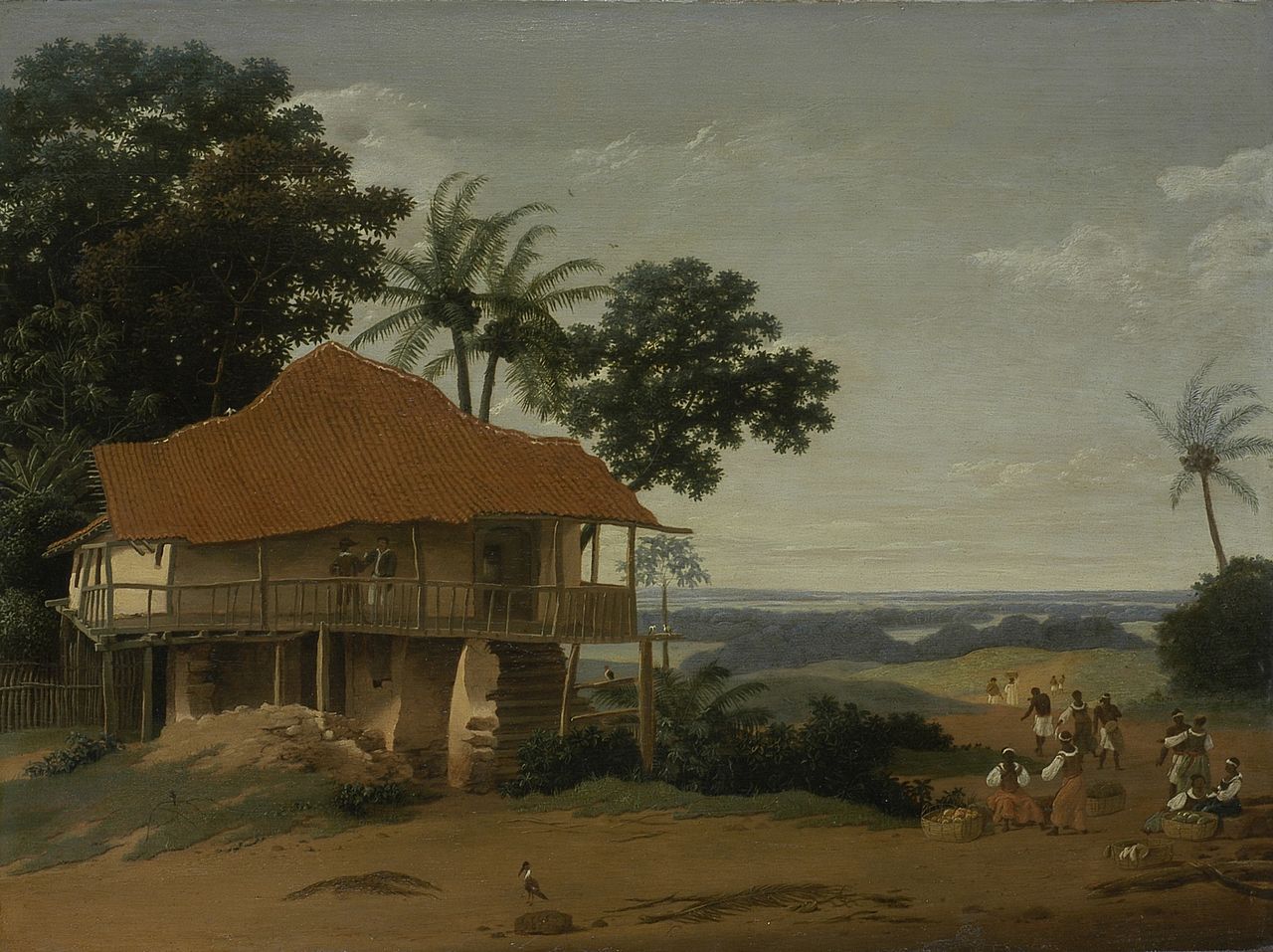 Brazilian Landscape with a Worker's House, vintage artwork by Frans Post, 12x8" (A4) Poster