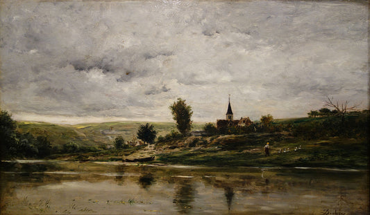 Banks of the Oise, vintage artwork by Charles-François Daubigny, A3 (16x12") Poster Print