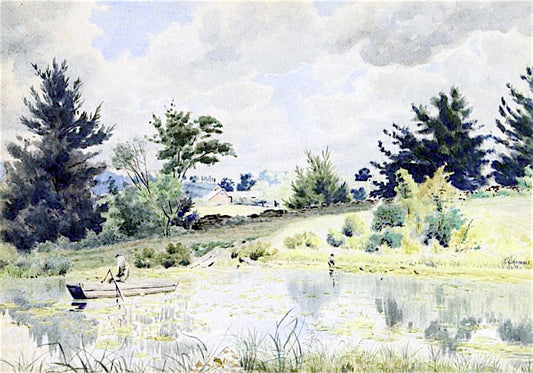 Arkville, Catskill, New York, vintage artwork by Louis M. Eilshemius, 12x8" (A4) Poster