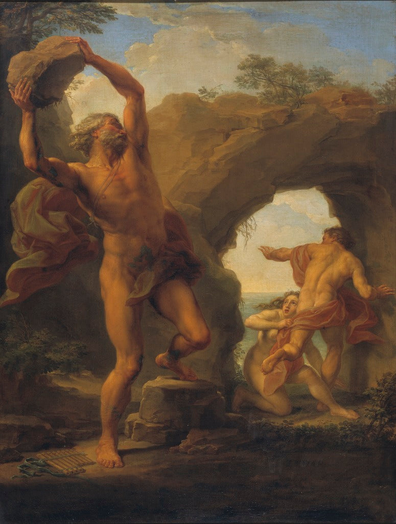 Atis and Galathea, vintage artwork by Pompeo Batoni, 12x8" (A4) Poster