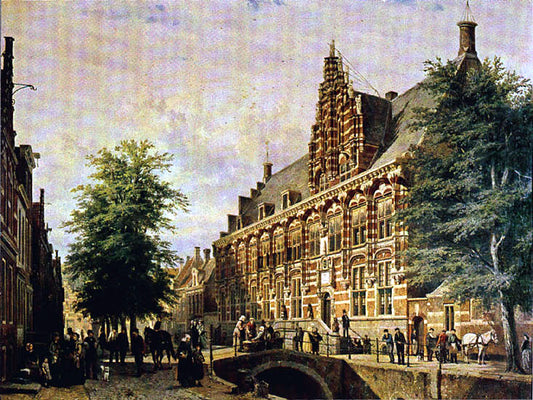 The Kanselarij of Leeuwarden, vintage artwork by Cornelis Springer, A3 (16x12") Poster Print