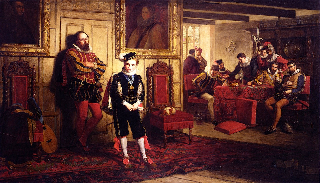 The Raid of Ruthven: An Incident in the Life of James VI of Scotland, vintage artwork by William Baxter Collier Fyfe, 12x8" (A4) Poster