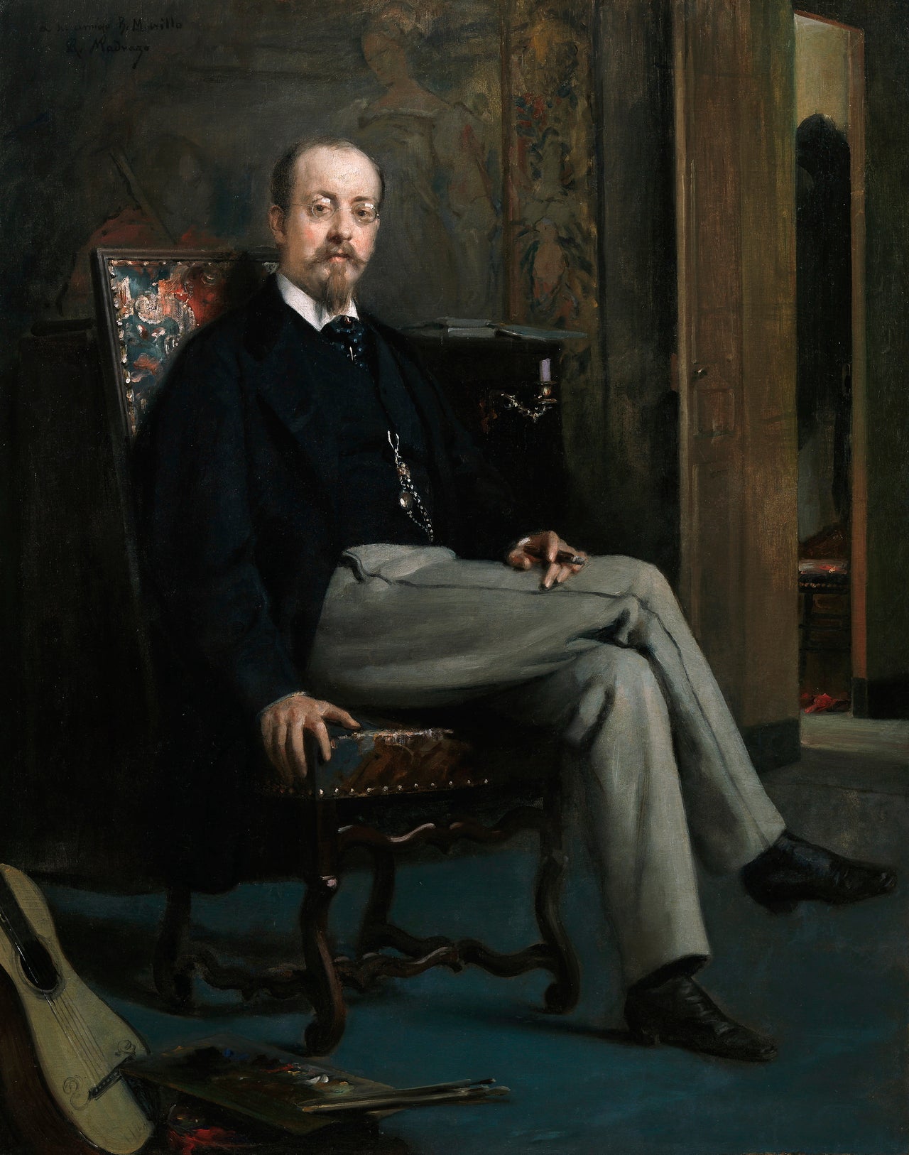 The Painter Benito Soriano Murillo, vintage artwork by Raimundo de Madrazo y Garreta, 12x8" (A4) Poster