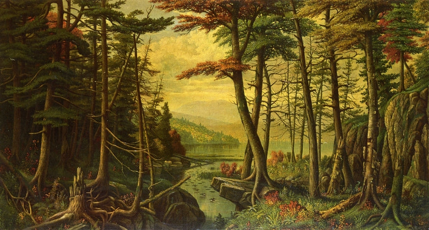 At the Water's Edge, vintage artwork by Levi Wells Prentice, 12x8" (A4) Poster