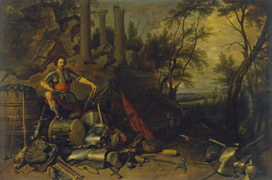 The Enforced Idleness of Mars, vintage artwork by David Ryckaert III, 12x8" (A4) Poster