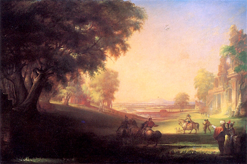 English Hunting Scene, vintage artwork by William Rimmer, A3 (16x12") Poster Print