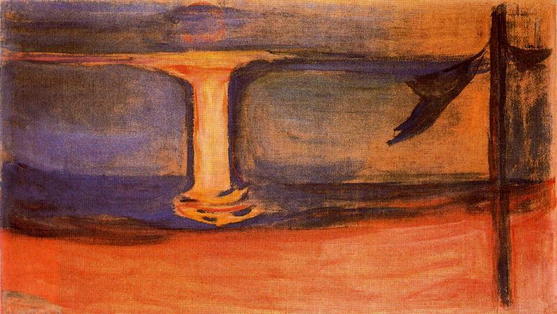 Asgardstrand, vintage artwork by Edvard Munch, 12x8" (A4) Poster