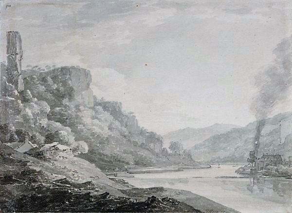 Landscape on the River Wye, vintage artwork by Thomas Hearne, 12x8" (A4) Poster
