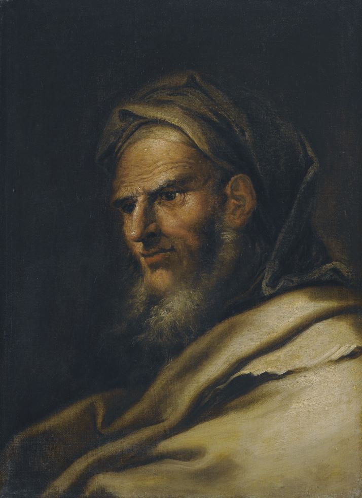 A Philosopher, Possibly Diogenes, vintage artwork by Salvator Rosa, 12x8" (A4) Poster