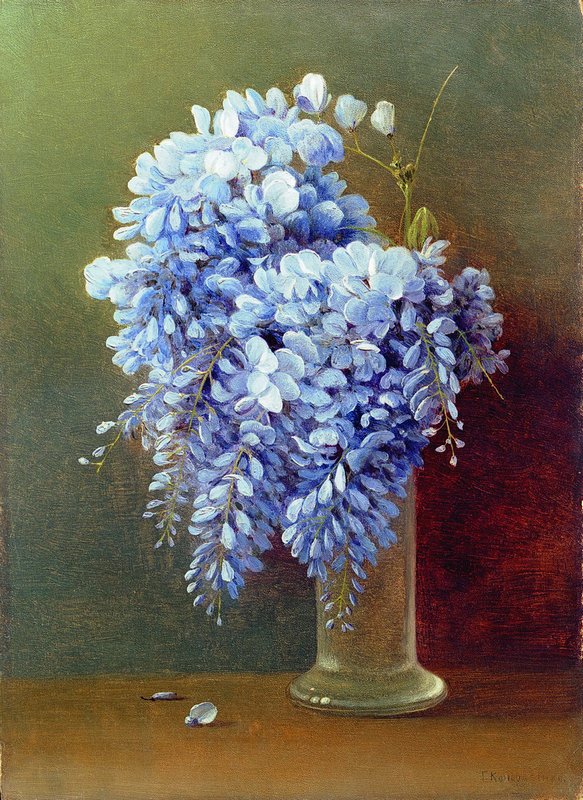 A Bouquet of Wisteria, vintage artwork by Gavriil Kondratenko, 12x8" (A4) Poster