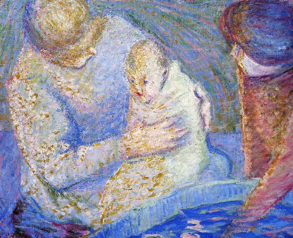 The Child Bathing, vintage artwork by Theodore Earl Butler, 12x8" (A4) Poster