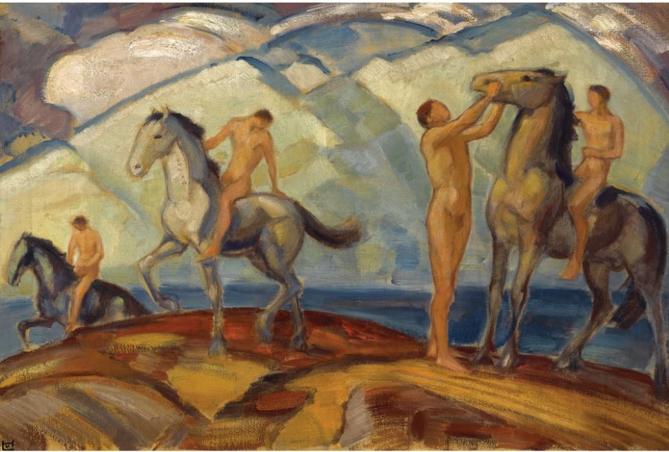 Riders at a Mountain Lake by Ludwig von Hofmann,A3(16x12")Poster