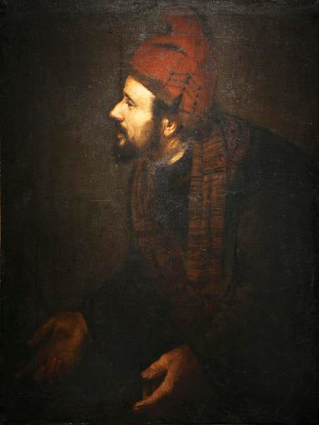 Portrait of a Man, "The Armenian Jew", vintage artwork by Jan Victors, 12x8" (A4) Poster