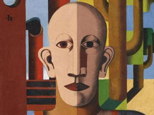 f-Portrait in Front of Trees and Chimneys by Heinrich Hoerle,16x12(A3) Poster