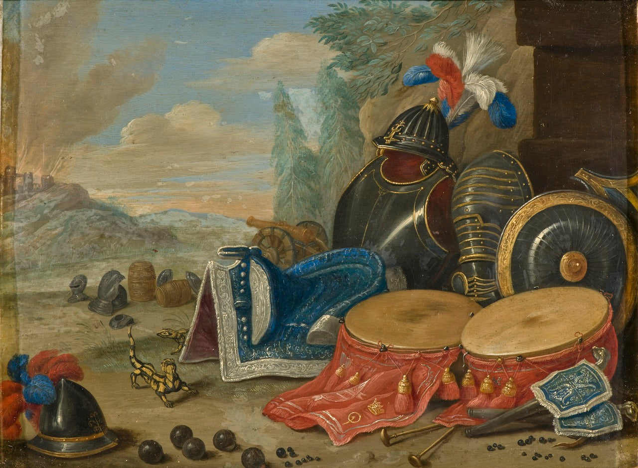 Emblems of War, vintage artwork by Jan van Kessel the Elder, 12x8" (A4) Poster
