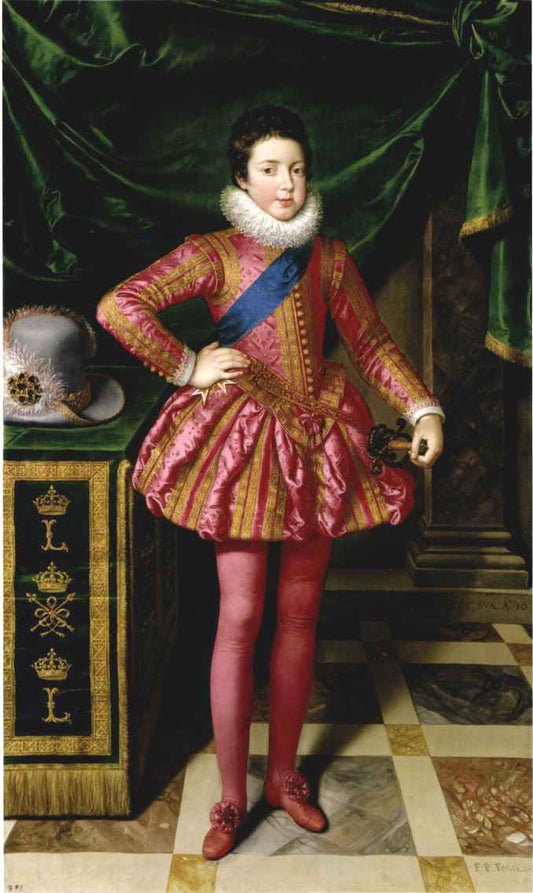 Louis XIII as a Child, vintage artwork by Frans Pourbus the Younger, 12x8" (A4) Poster