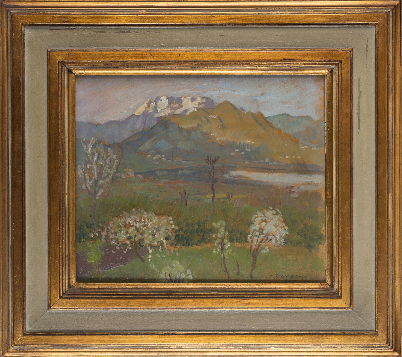 Paesaggiodi Spring, vintage artwork by Glauco Cambon, 12x8" (A4) Poster