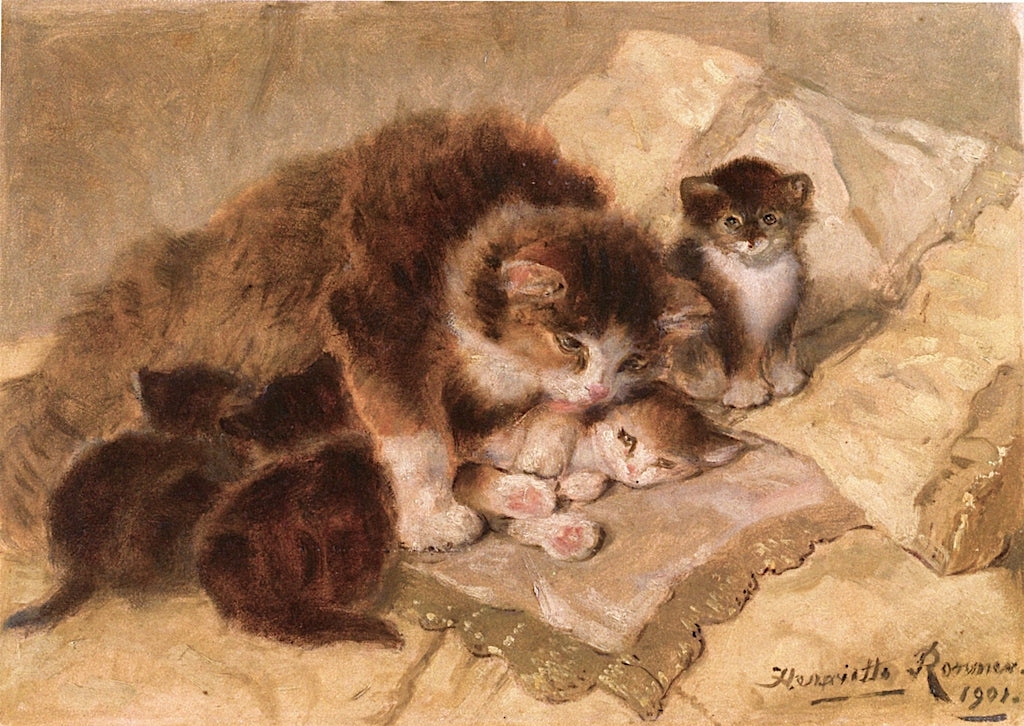 Mother's Pride, vintage artwork by Henriette Ronner-Knip, A3 (16x12") Poster Print