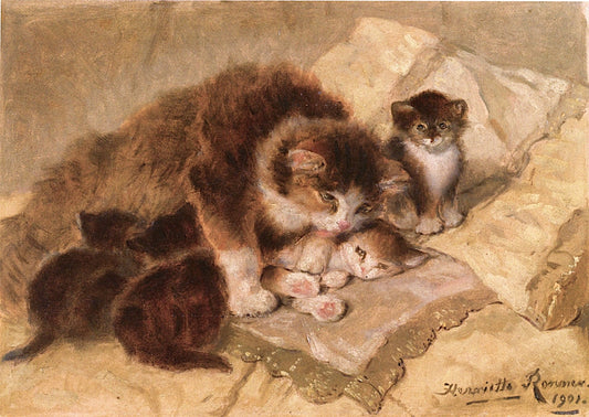 Mother's Pride, vintage artwork by Henriette Ronner-Knip, A3 (16x12") Poster Print