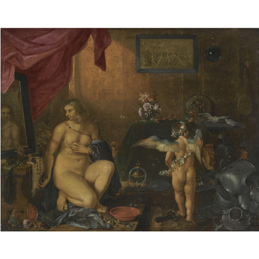 Allegory of Vanity, vintage artwork by Adriaen van de Venne, 12x8" (A4) Poster