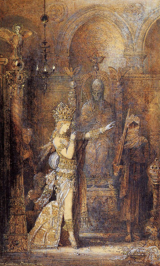 Salome Dancing, vintage artwork by Gustave Moreau, 12x8" (A4) Poster