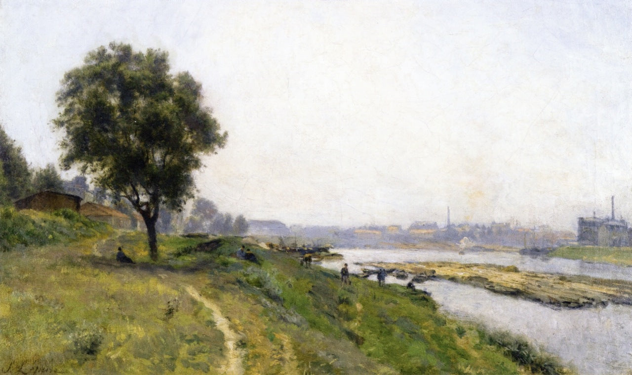 Ivry-sur-Seine, the Confluence with the Marne, vintage artwork by Stanislas Lepine, 12x8" (A4) Poster