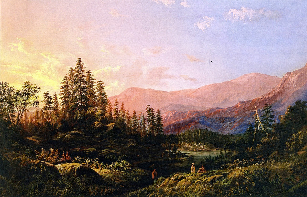 Sunrise, Columbia River, vintage artwork by William Keith, 12x8" (A4) Poster