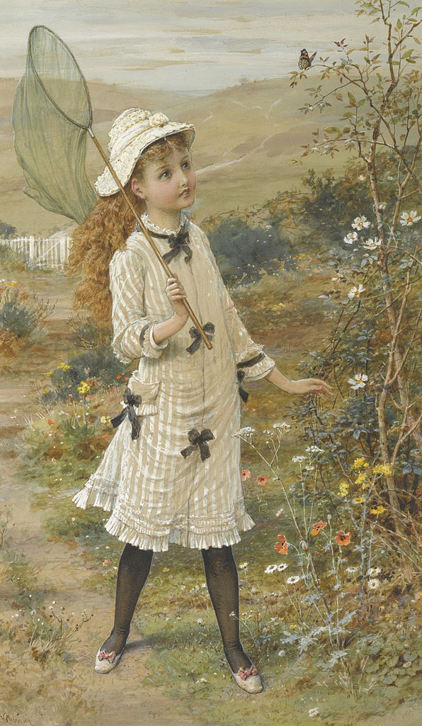 The Butterfly Catcher, vintage artwork by William Stephen Coleman, 12x8" (A4) Poster