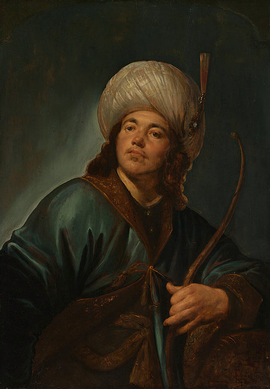 Young Man in an Oriental Costume, vintage artwork by Pieter Fransz. de Grebber, 12x8" (A4) Poster