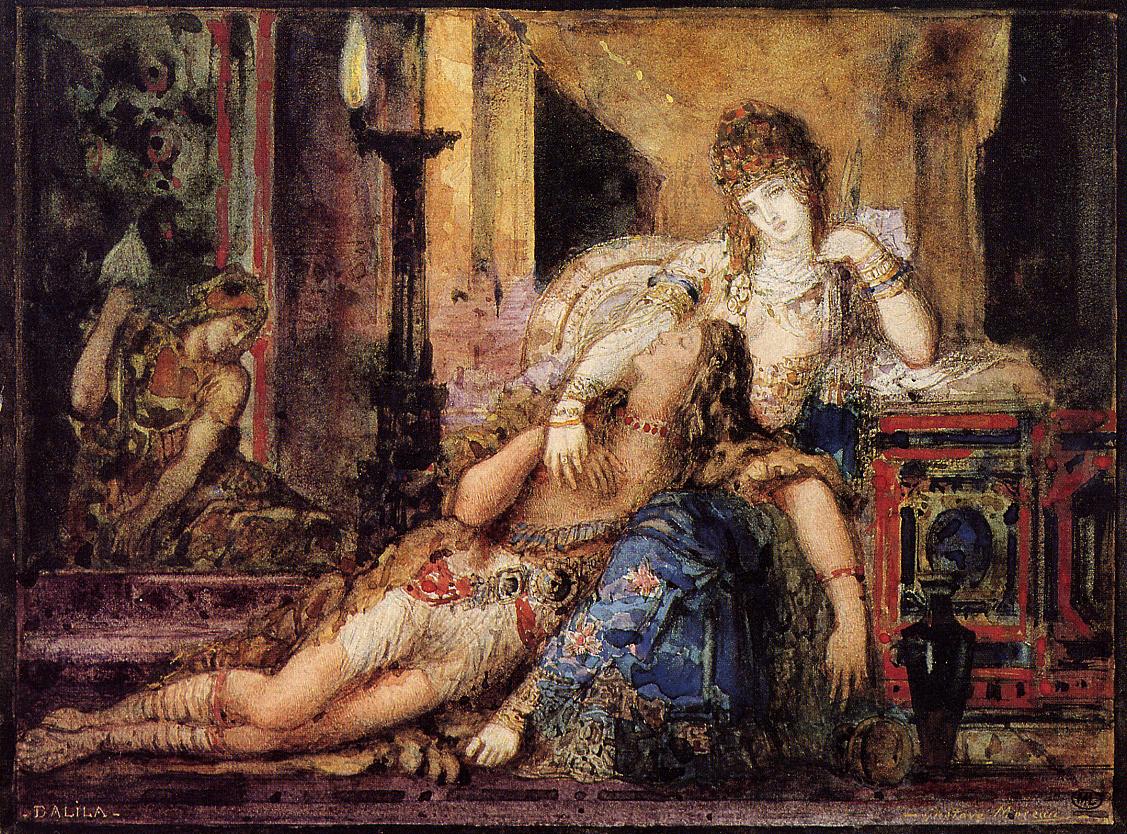 Samson and Dalila, vintage artwork by Gustave Moreau, 12x8" (A4) Poster
