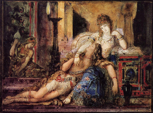 Samson and Dalila, vintage artwork by Gustave Moreau, 12x8" (A4) Poster