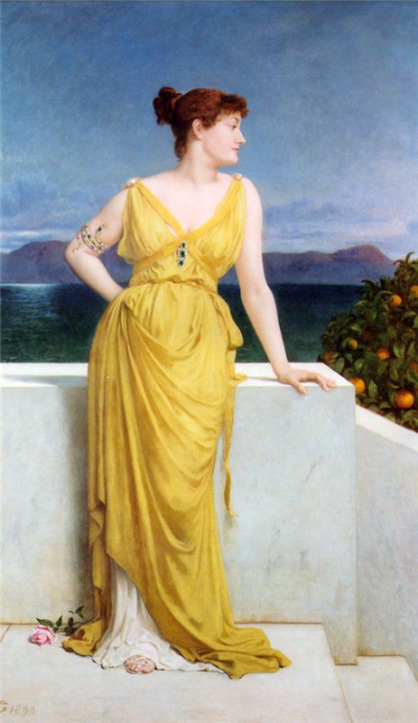 Mrs. Charles Kettlewell in Neo-classical Dress, vintage artwork by Frederick Goodall, A3 (16x12") Poster Print