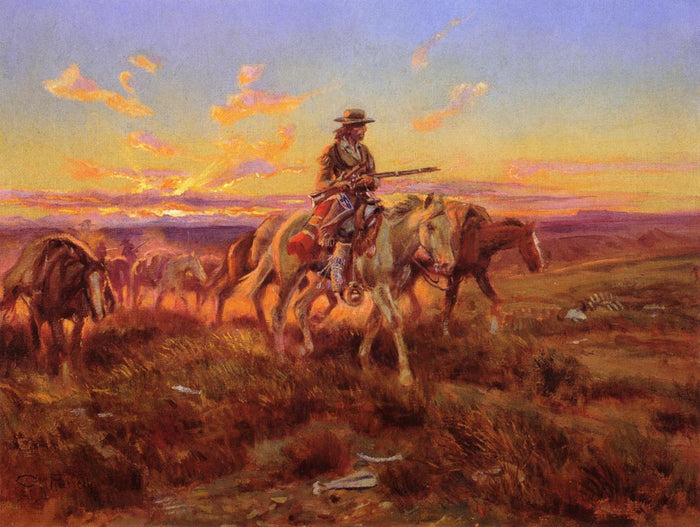 The Free Trader by Charles Marion Russell,A3(16x12