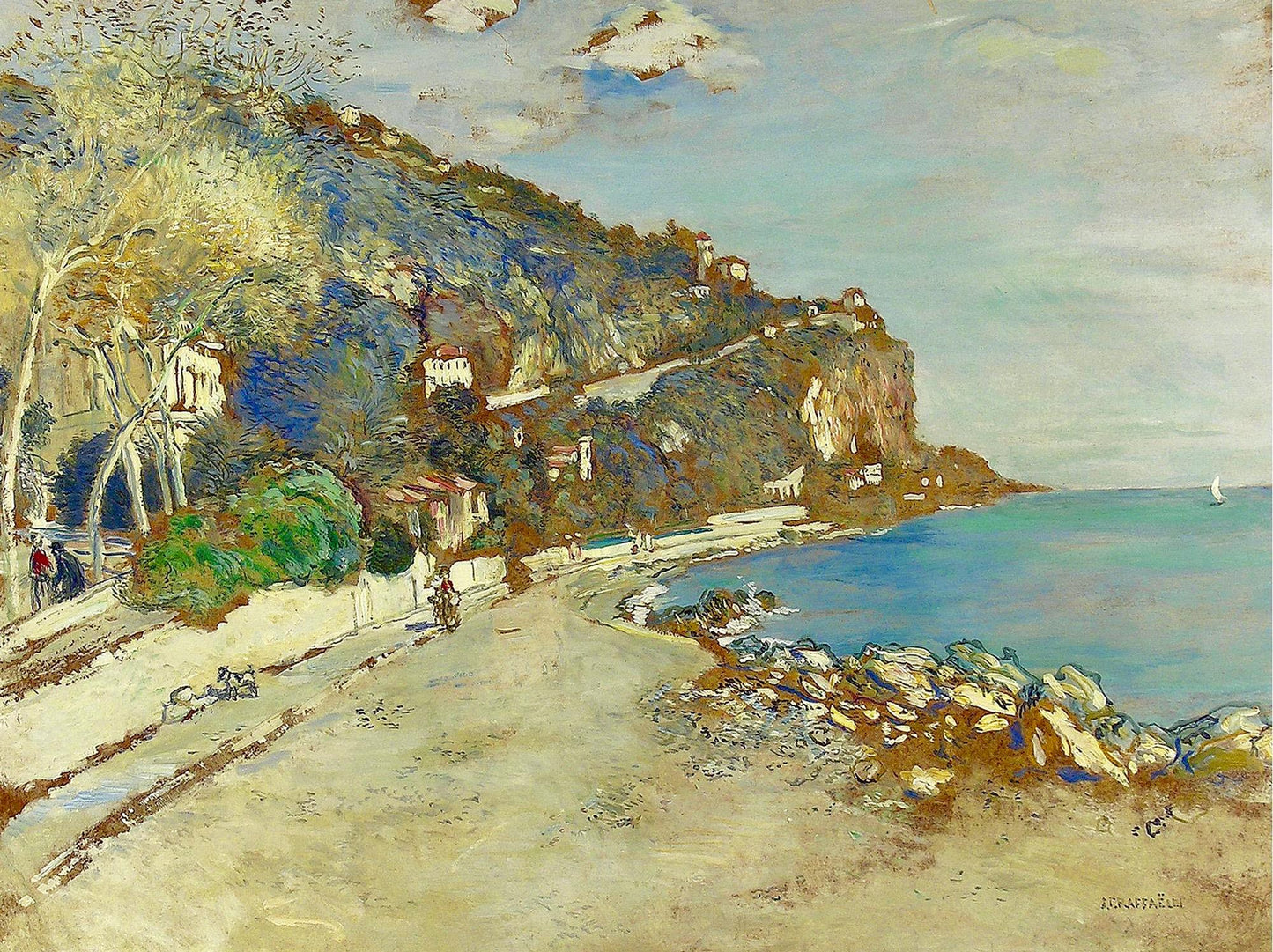 Beaulieu-Sur-Mer, vintage artwork by Jean-François Raffaëlli, 12x8" (A4) Poster