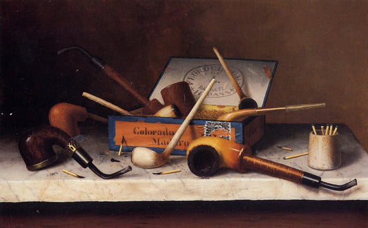 The Social Club, vintage artwork by William Michael Harnett, 12x8" (A4) Poster