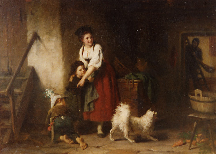 The Uninvited Guest, vintage artwork by Rudolf Epp, 12x8" (A4) Poster