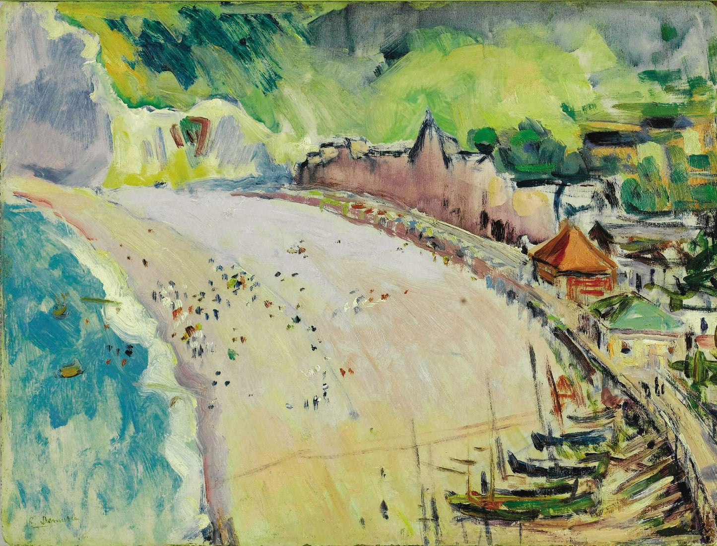 Biarritz, South of France, vintage artwork by Charles Demuth, 12x8" (A4) Poster