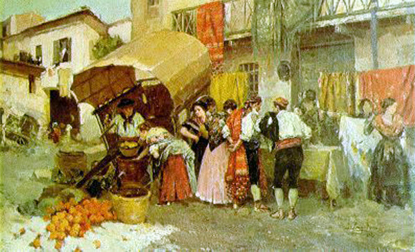Escena, vintage artwork by Gabriel Puig Roda, 12x8" (A4) Poster