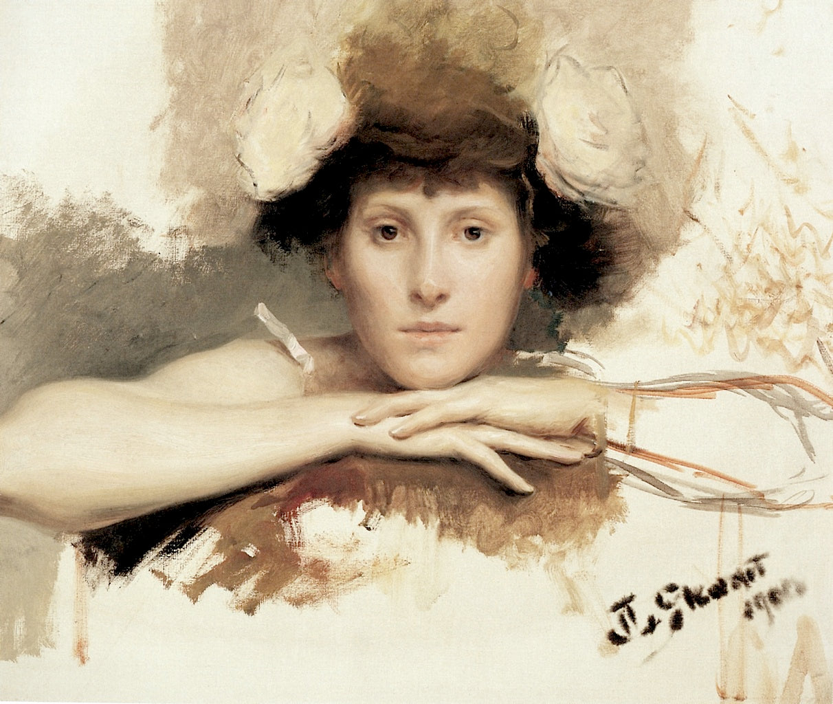 Flowers in her Hair by Julius LeBlanc Stewart,A3(16x12")Poster