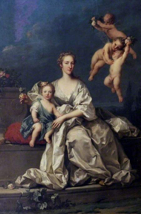 Lady Sophia Bentinck, vintage artwork by Jacopo Amigoni, 12x8" (A4) Poster