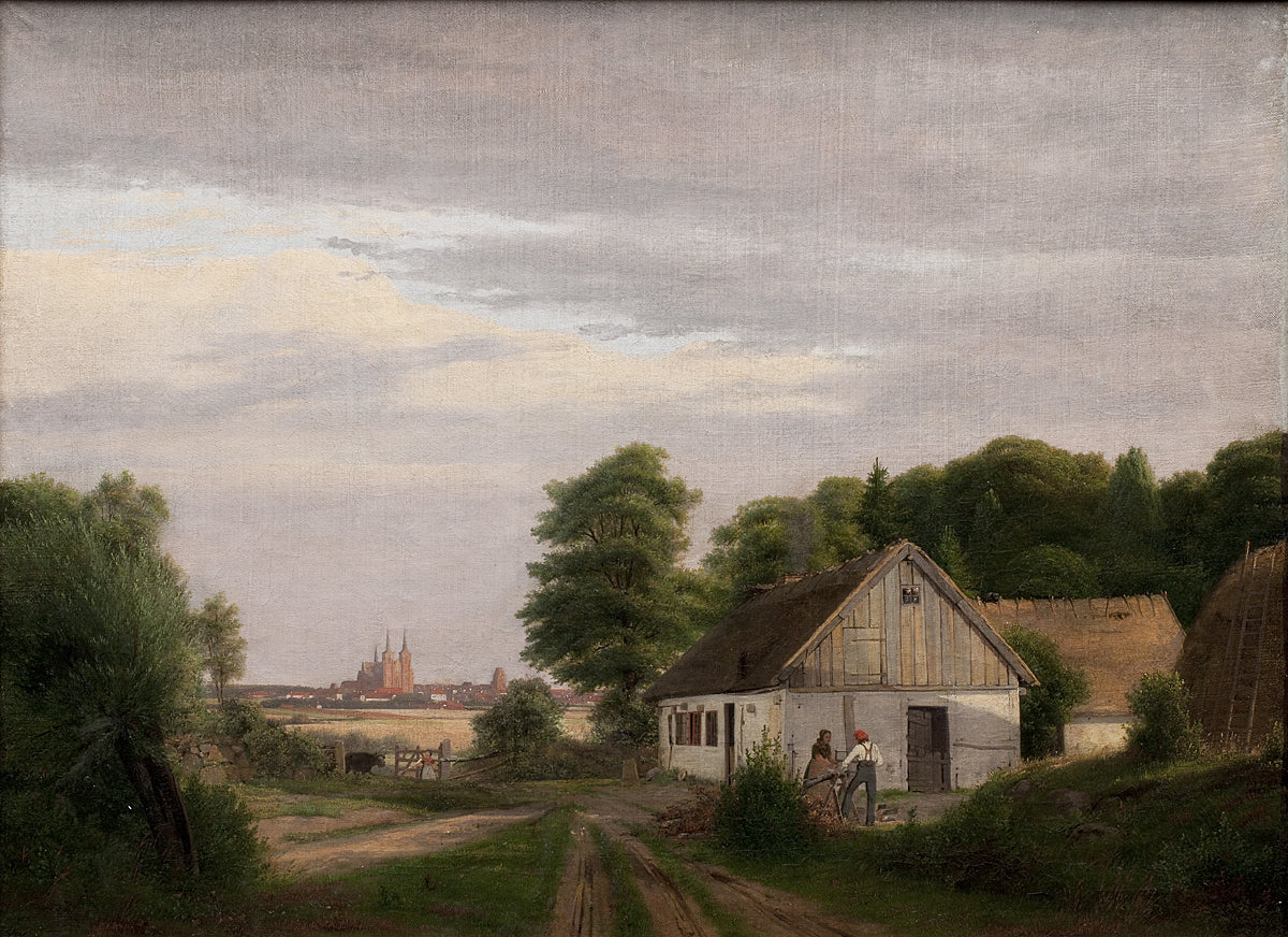 A Farmstead in Roskilde, vintage artwork by Jorgen Roed, A3 (16x12") Poster Print