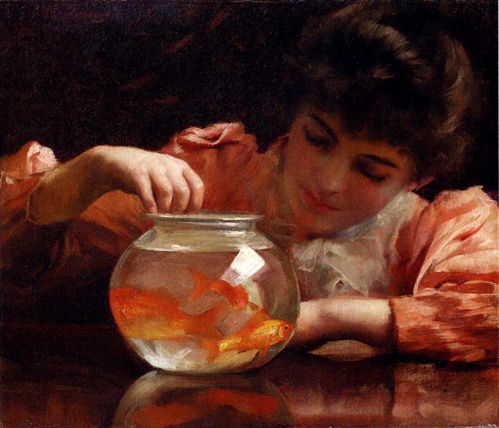 Idle Hours, vintage artwork by Thomas Benjamin Kennington, 12x8" (A4) Poster
