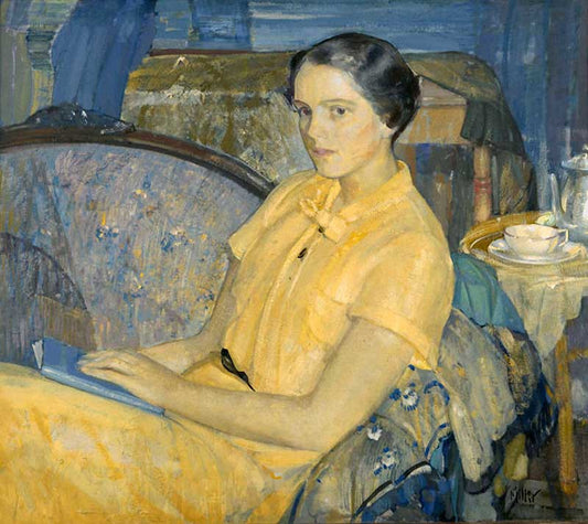 Portrait of Shelia McManus, vintage artwork by Richard Edward Miller, 12x8" (A4) Poster