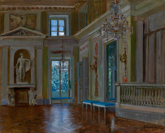 Ballroom of the Lazienki Palace by Stanislav Zhukovsky,16x12(A3) Poster