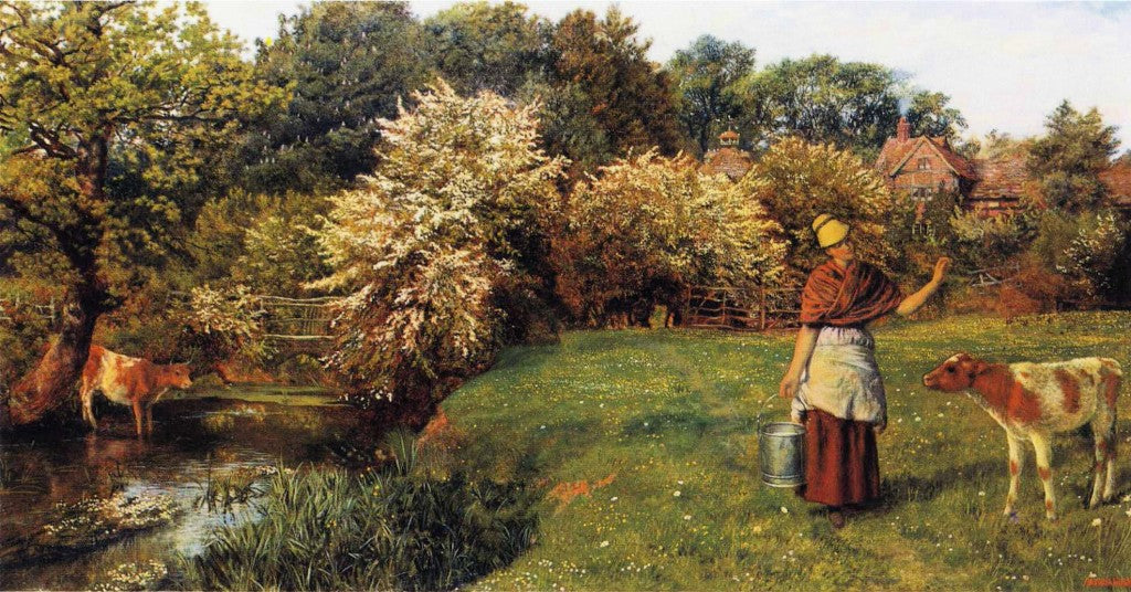 Poll the Milkmaid, vintage artwork by Arthur Hughes, 12x8" (A4) Poster