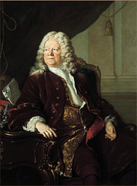 Portrait of Alexis Piron, vintage artwork by Louis Tocque, 12x8" (A4) Poster