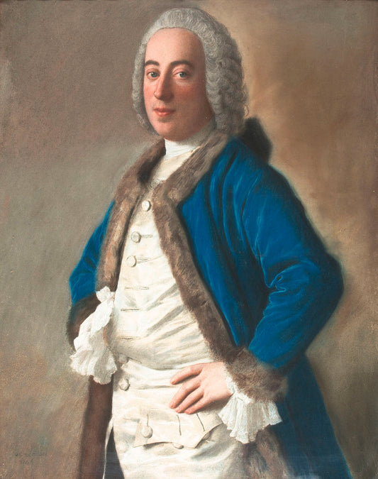 Portrait of Monsieur Bouër, merchant in Genoa, vintage artwork by Jean-Étienne Liotard, 12x8" (A4) Poster