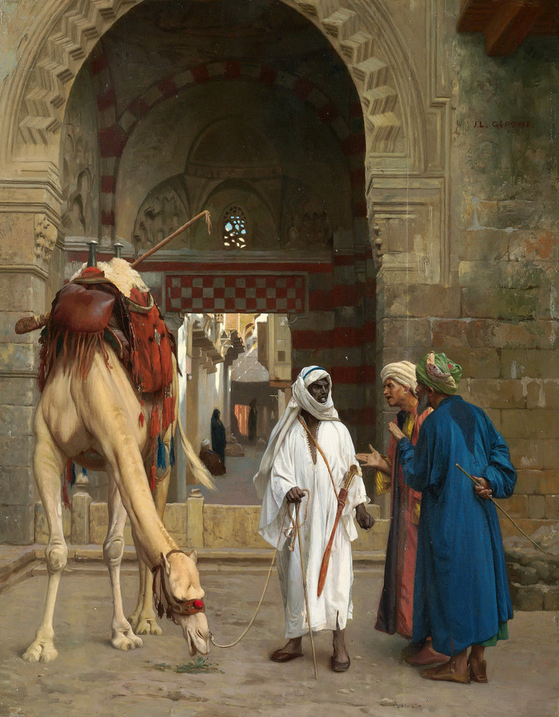 Dispute of Arabes, vintage artwork by Jean-Leon Gerôme, 12x8" (A4) Poster
