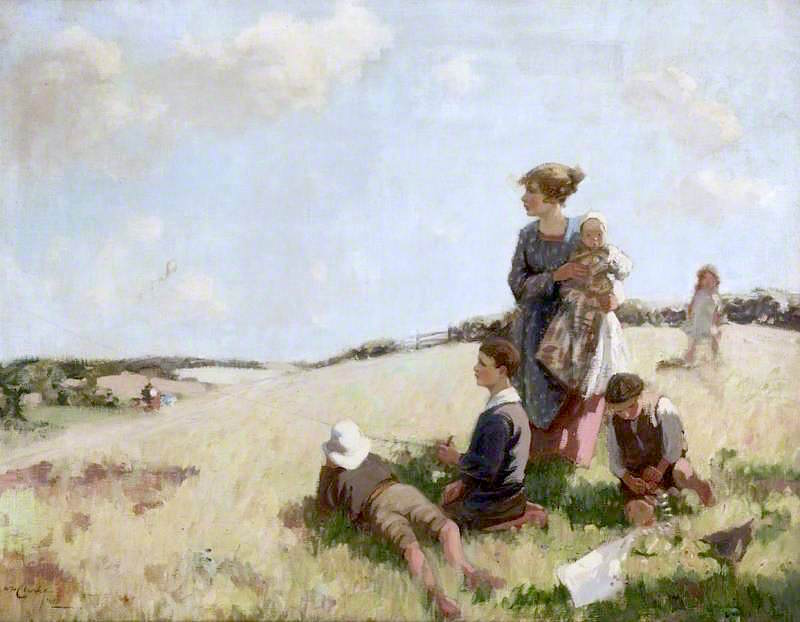 Flying the Kite by William Hanna Clarke,16x12(A3) Poster
