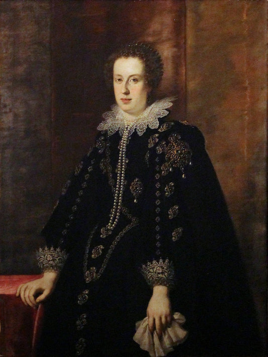 Portrait of Claudia de' Medici, vintage artwork by Justus Sustermans, 12x8" (A4) Poster